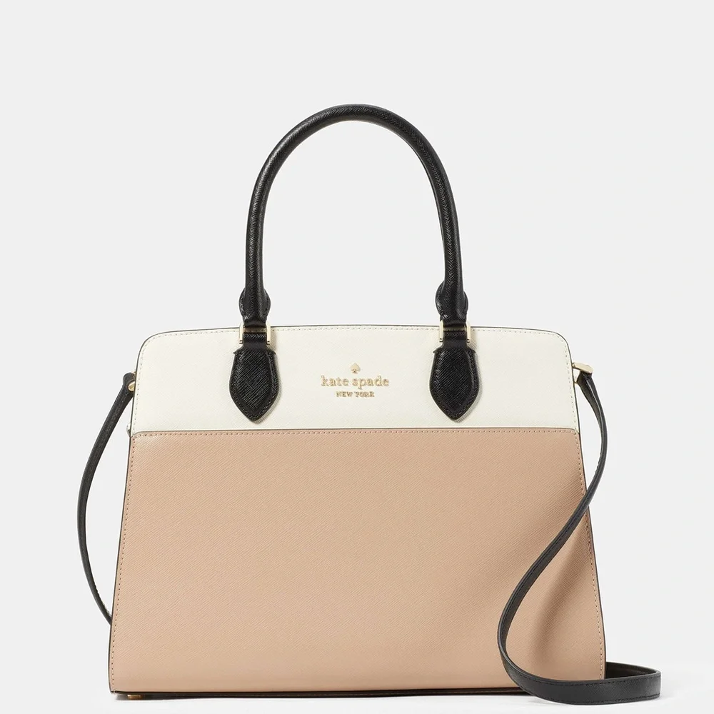 Kate Spade New York Madison Medium Satchel in Colorblock Saffiano Leather - Picture 2 of 7
